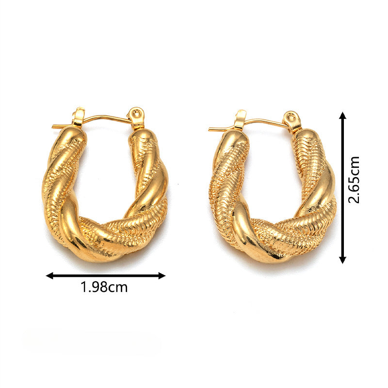 Wholesale Gold Combination Set Stainless Steel 18K Gold Plated Geometric Vintage Earrings ACC-ES-MuShan020