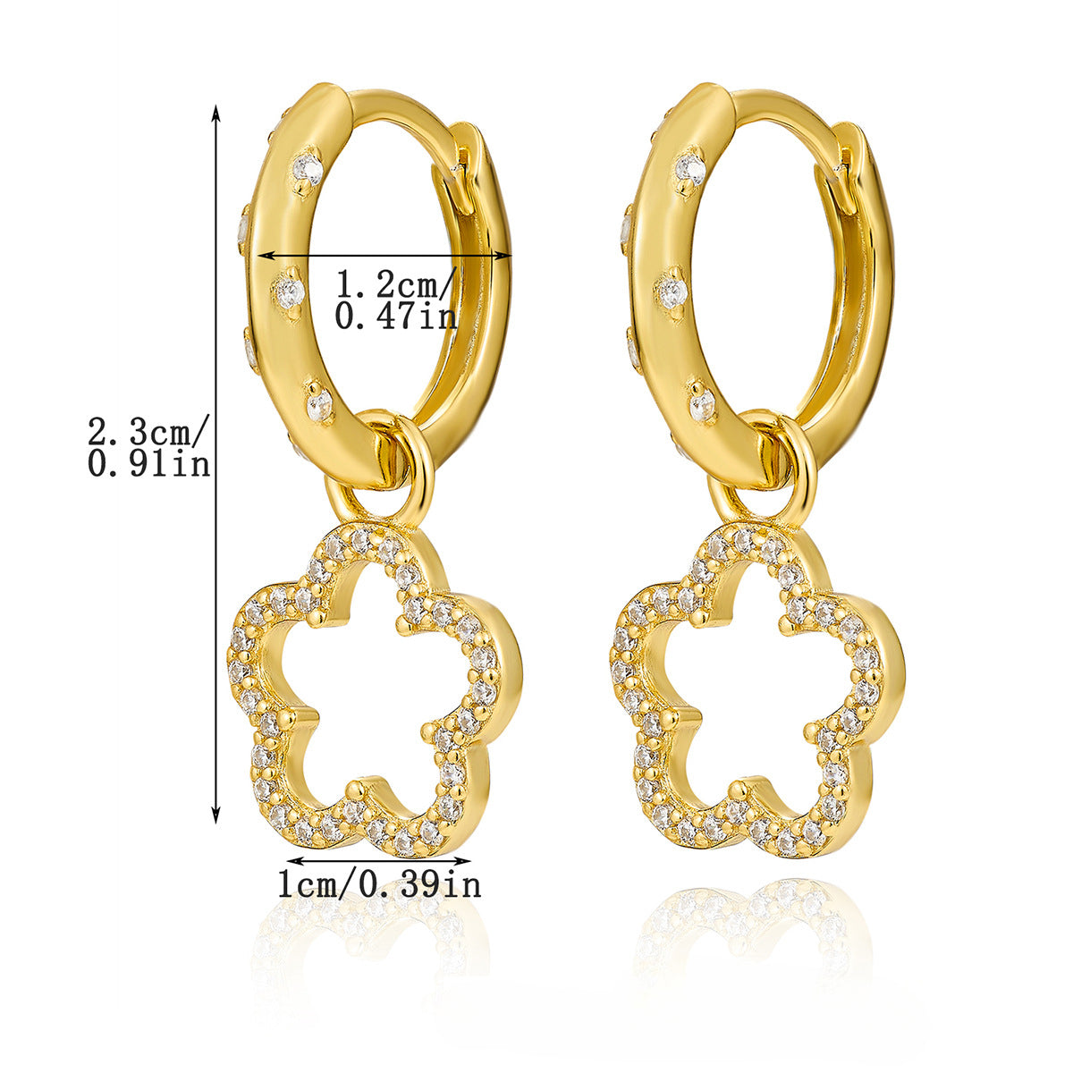 Wholesale S925 Sterling Silver Micro Inlaid Zircon Flower Earrings ACC-ES-JingXu005