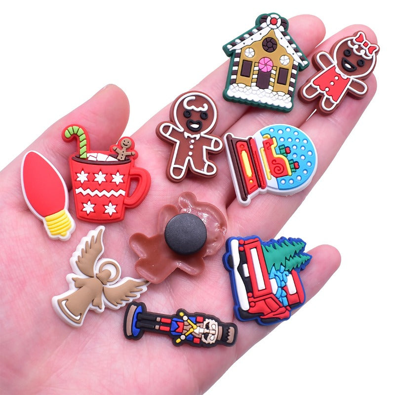 Wholesale Random 100pcs Biscuit Man Series PVC Soft Rubber Shoe Buckle Decoration  ACC-SC-RYY089
