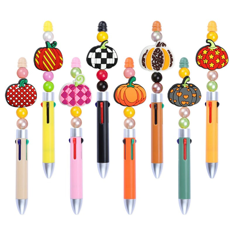 Wholesale Random 100pc Halloween Pumpkin Series PVC Soft Focal Beads DIY Bead Pen Accessories  ACC-BDS-RYY016