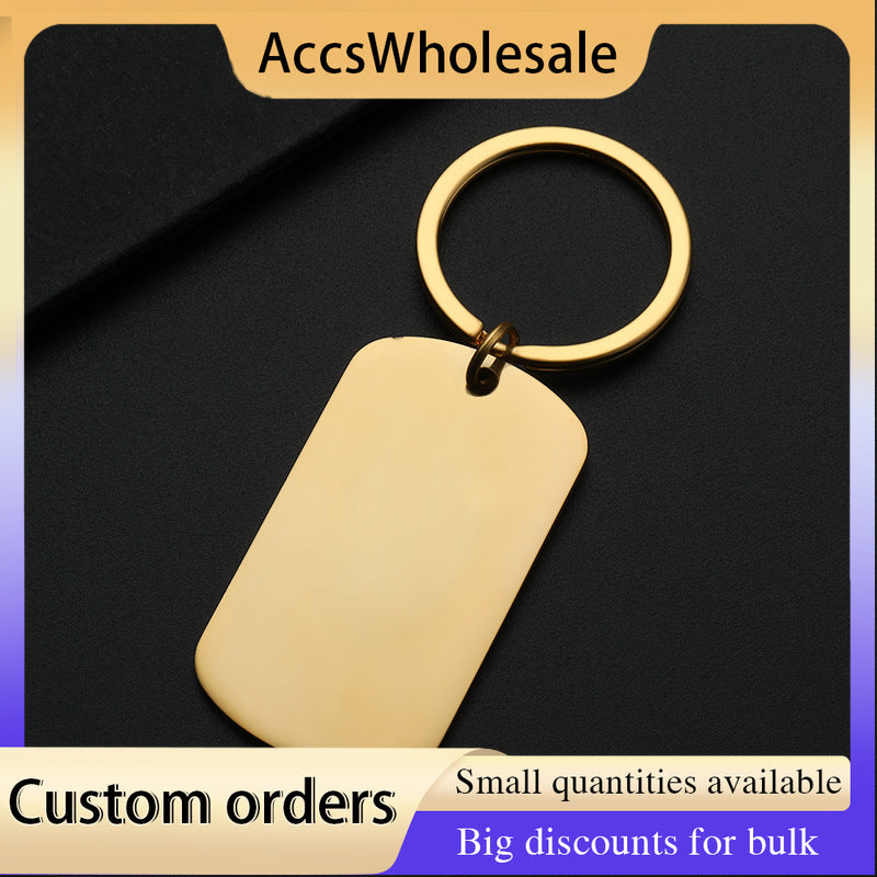 Custom Keychain with Laser Engraved Text or Logo - Multi-color Metal Keychain with Tag
