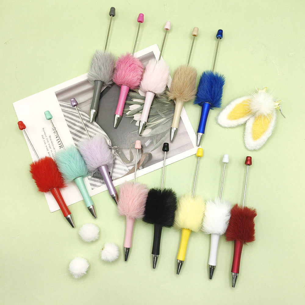 Wholesale Beadable Pen Plush Pom Pom Beadable Pen ACC-PN-CY001