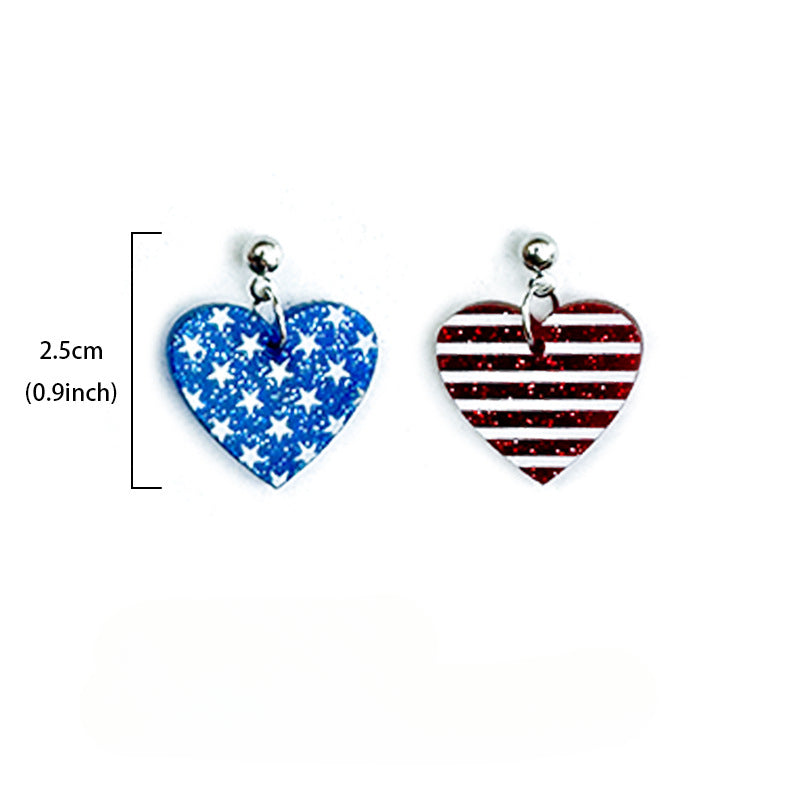 Wholesale American Independence Day Pentagram Acrylic Glitter Earrings ACC-ES-XinChuan013