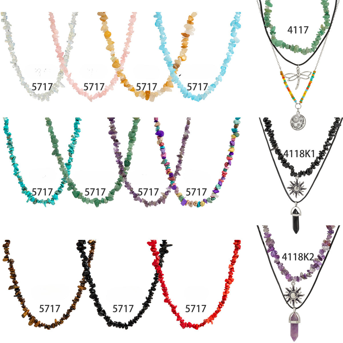 Wholesale Irregular Gravel Necklace Multi-layer Necklaces ACC-NE-DN022