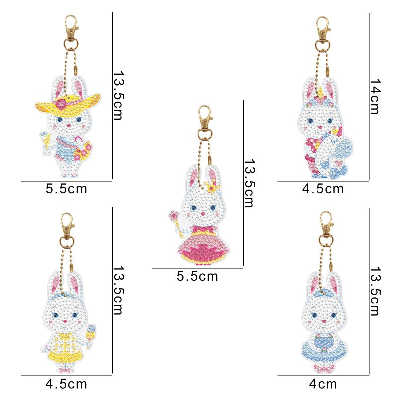 Wholesale Acrylic Cute Small Animal Dot Diamond Painting Custom Keychains ACC-KC-XingNa001