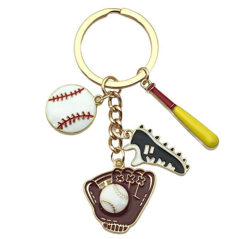 Wholesale Sports Style Oil Drop Baseball Shoes Gloves Keychain ACC-KC-Luneng002