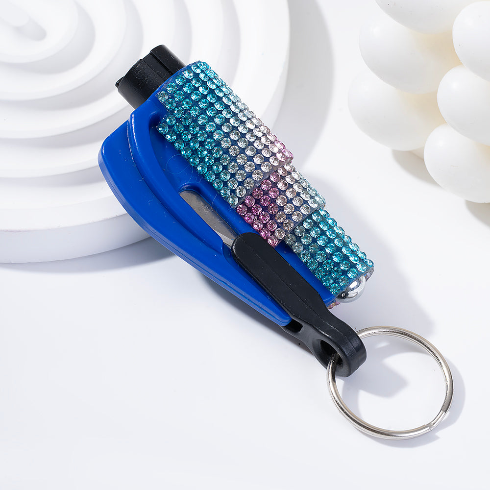 Wholesale Mini Car Hammer Seat Belt Release Keychain with Drill ACCVIP-KC-ZhiYa013