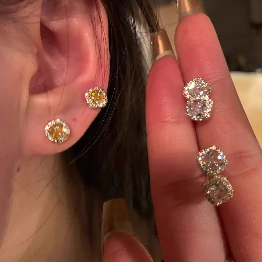 Wholesale Small Square Diamond Light Luxury Electroplated Earrings ACC-ES-Qiuy004