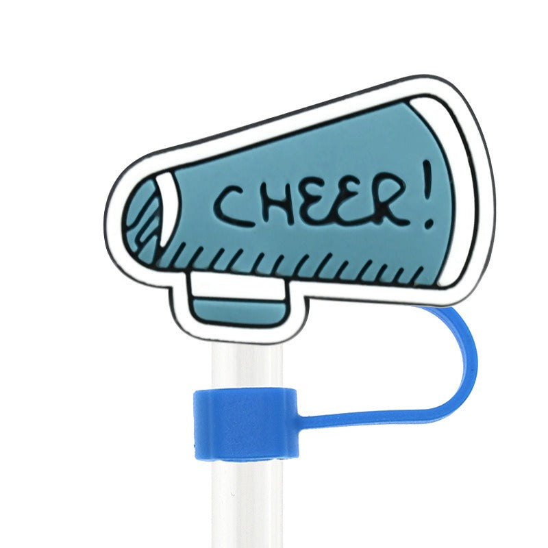 Wholesale Random 100pcs Football Series 10mm PVC Soft Straw Tube Cap  ACC-SCR-RYY114