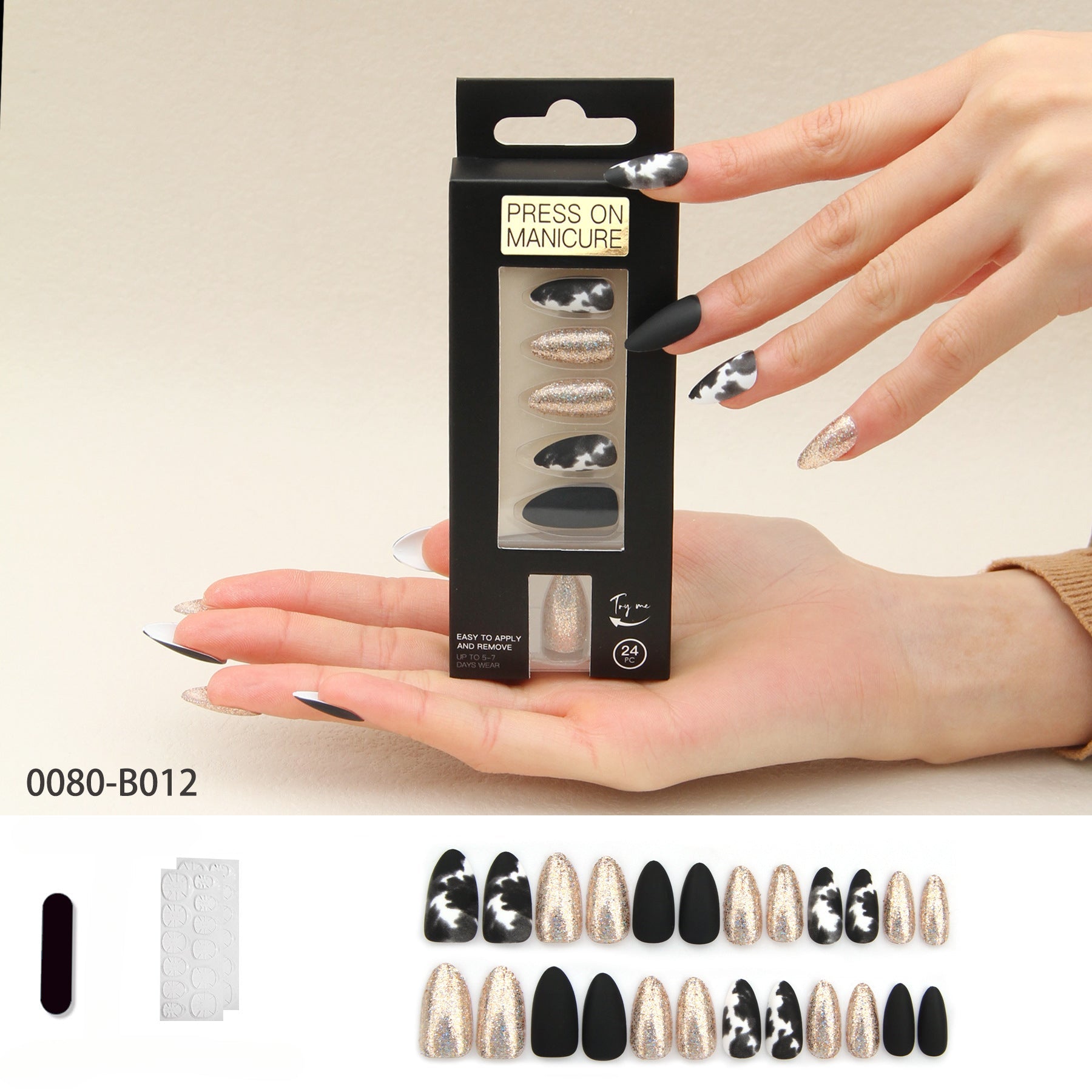 Wholesale Press on Nails Kits 24 Ballet Nail Adhesive Nail Enhancement Tablets ACC-NS-XKQ008