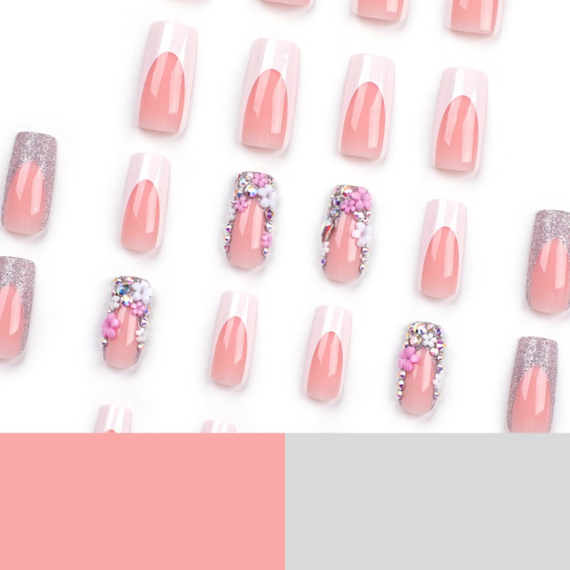 Wholesale 24 Pieces/box Flower White Edge Nails Kits Nail Stickers ACC-NS-LeFan250