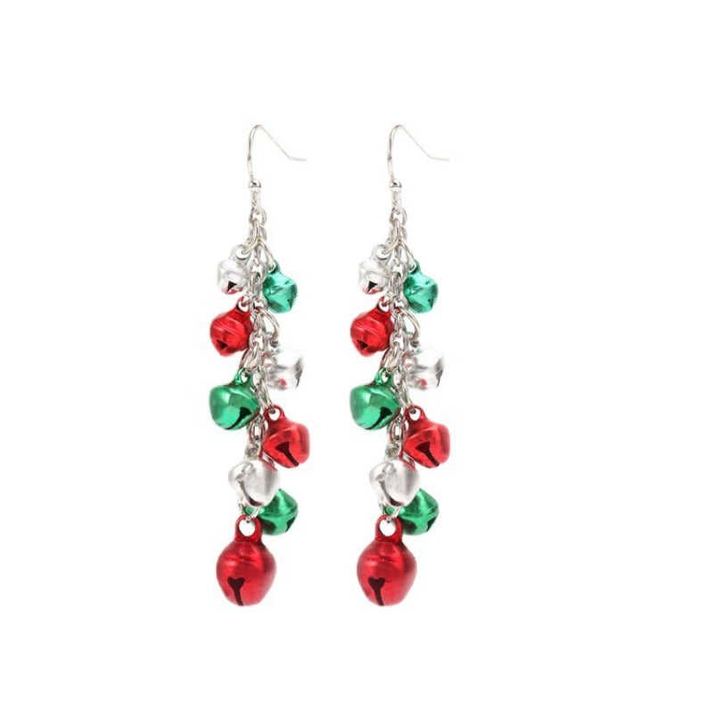 Wholesale Christmas Series Creative Long Three-color Bell Earrings ACC-ES-Bingl002