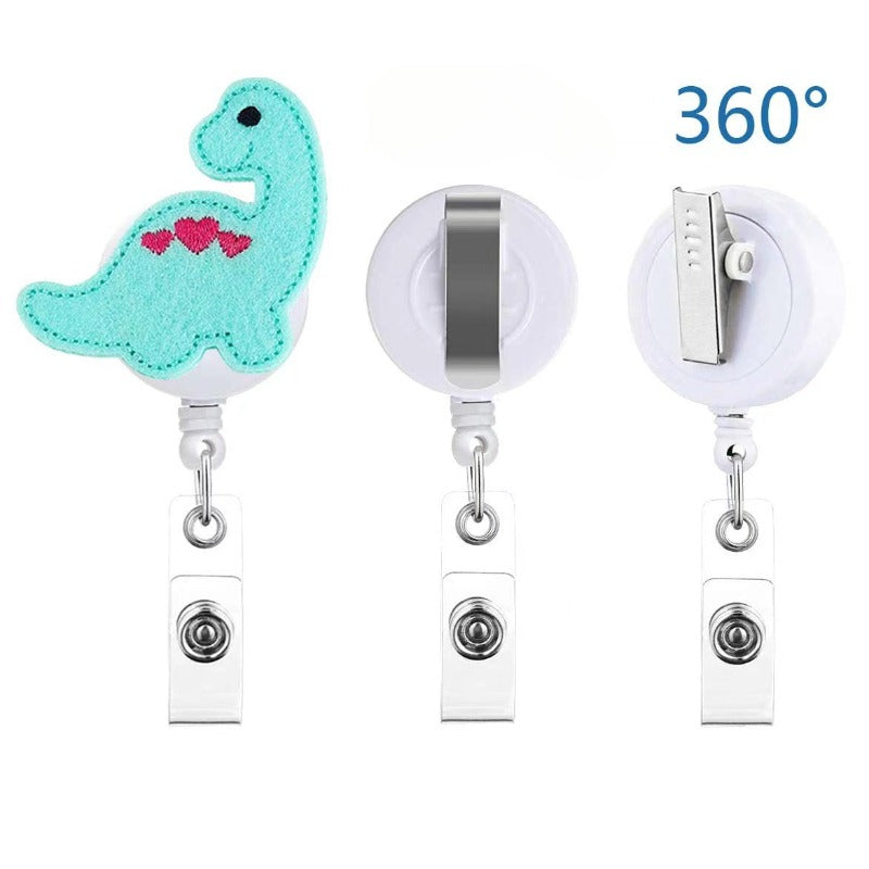 Wholesale Brain Retractable Dinosaur Sunflower Felt Embroidery Nurse Keychain ACC-KC-LingYu013