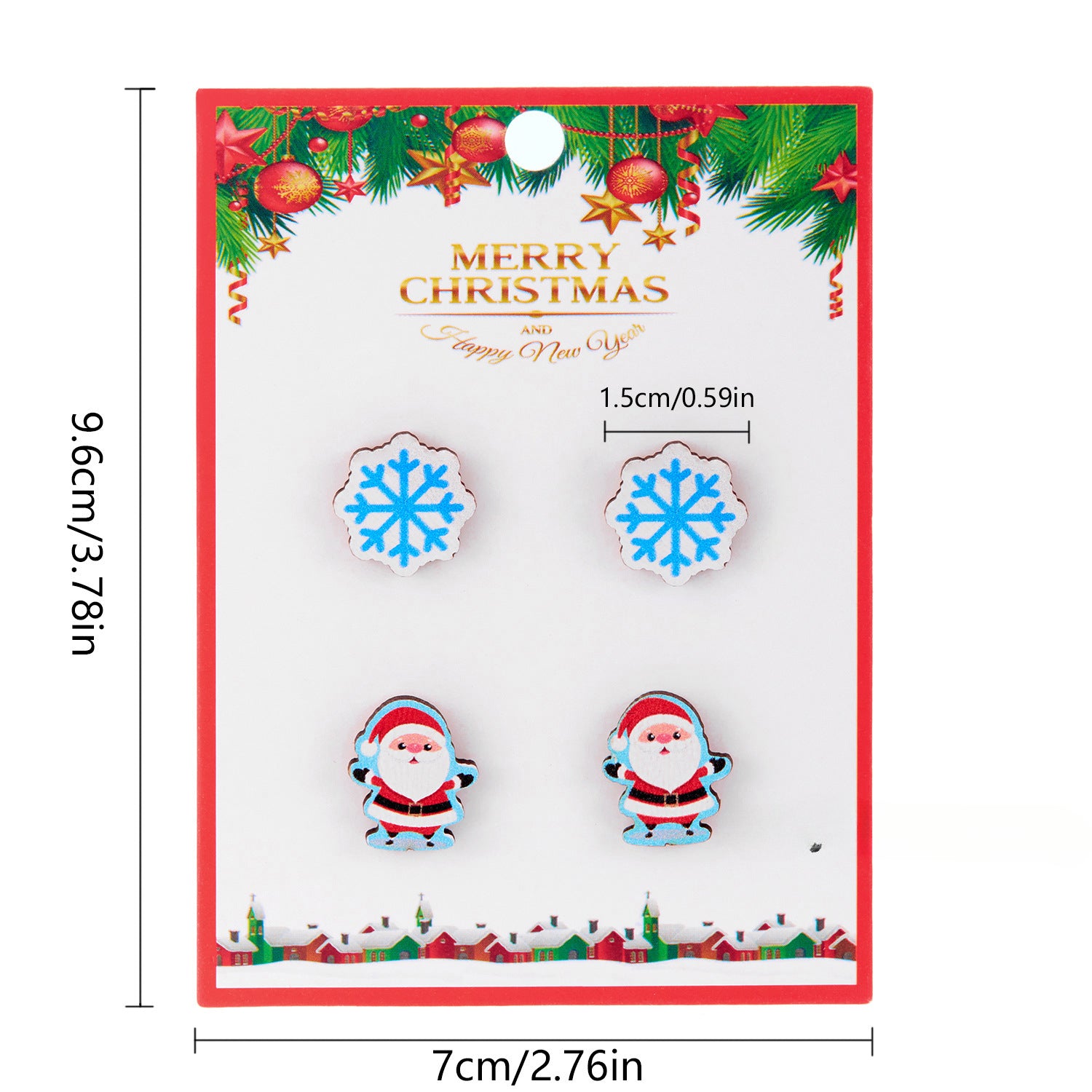 Wholesale Christmas Snowman Snowflake Wood Earrings Set ACC-ES-YingHao001