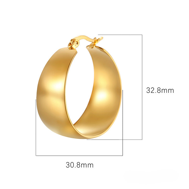 Wholesale Light Luxury Earrings Curved 18K Gold Plated Earrings Stainless Steel Earrings ACC-ES-MuShan002