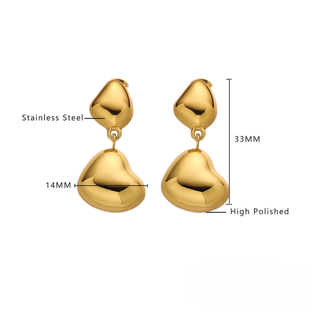 Wholesale Jewelry Love Bow Pearl Titanium Steel Earrings ACCVIP-ES-DaLang002