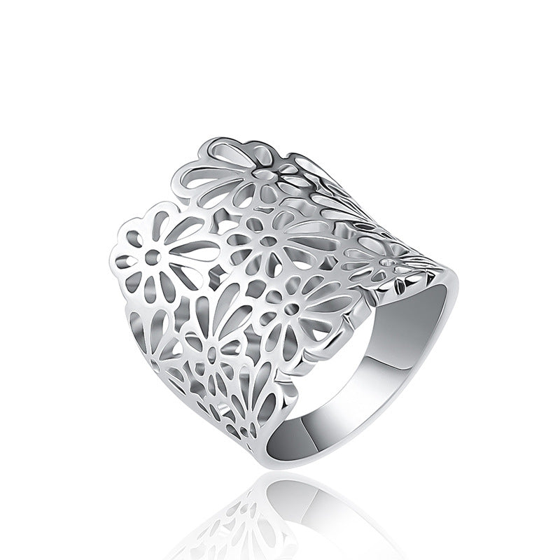 Wholesale  Vintage Hollow Daisy Carved Index Finger Ring