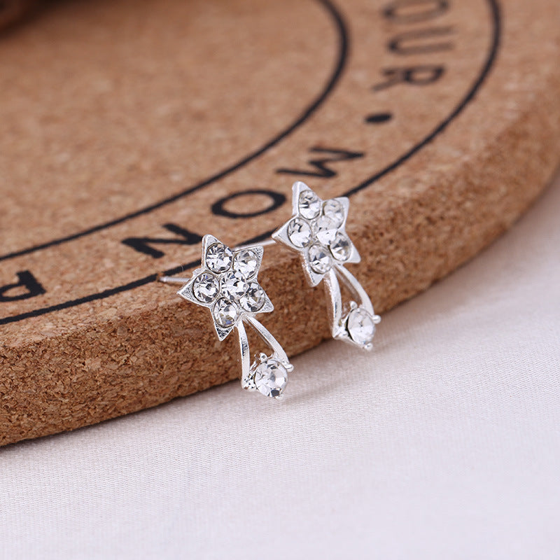Wholesale Flower Sparkling Diamond Pearl Earrings ACC-ES-MDD015