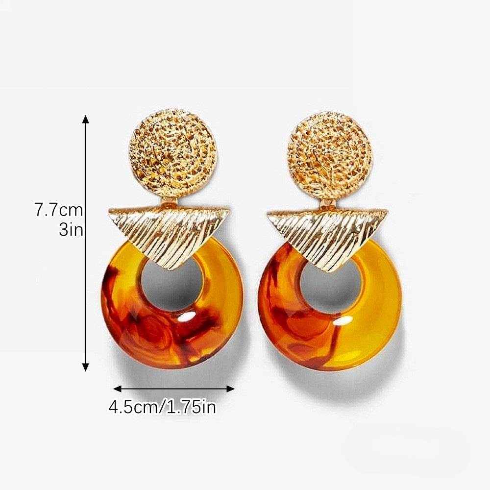 Wholesale Exaggerated Resin Earrings Vintage Alloy Earrings ACC-ES-ManYi006