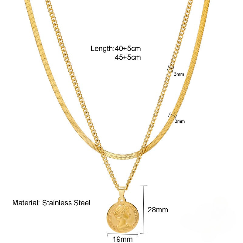 Wholesale Double Layer Cuban Necklace ACC-NE-FeiLing005