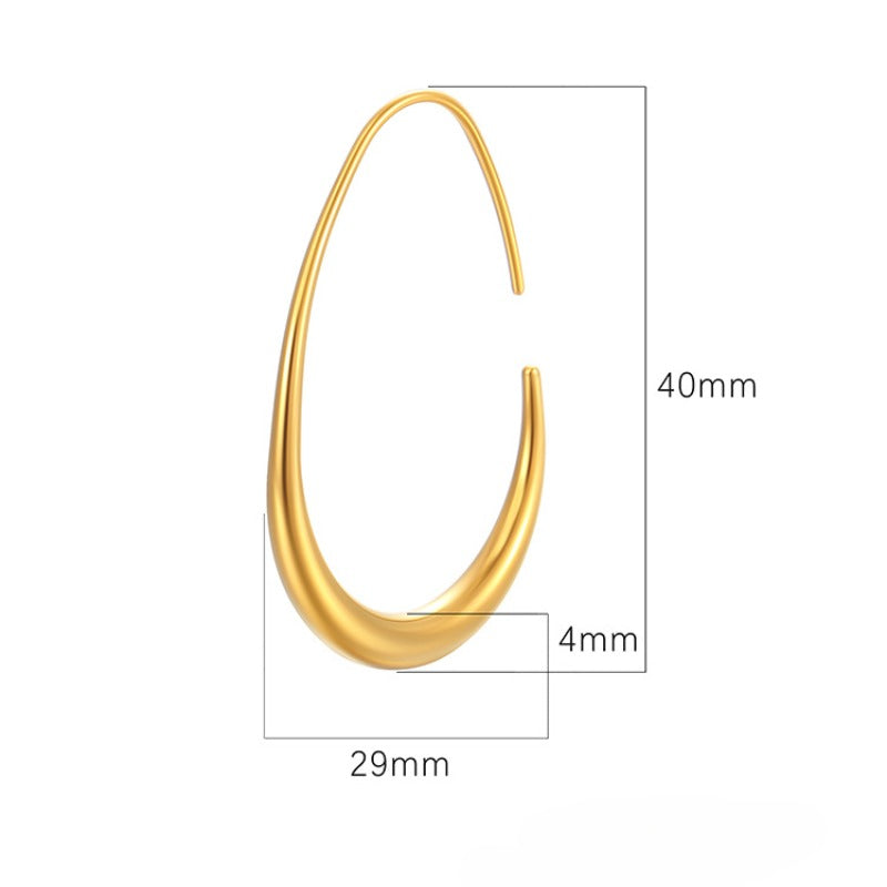 Wholesale Egg Shaped Stainless Steel Ear Hooks ACC-ES-MuShan057