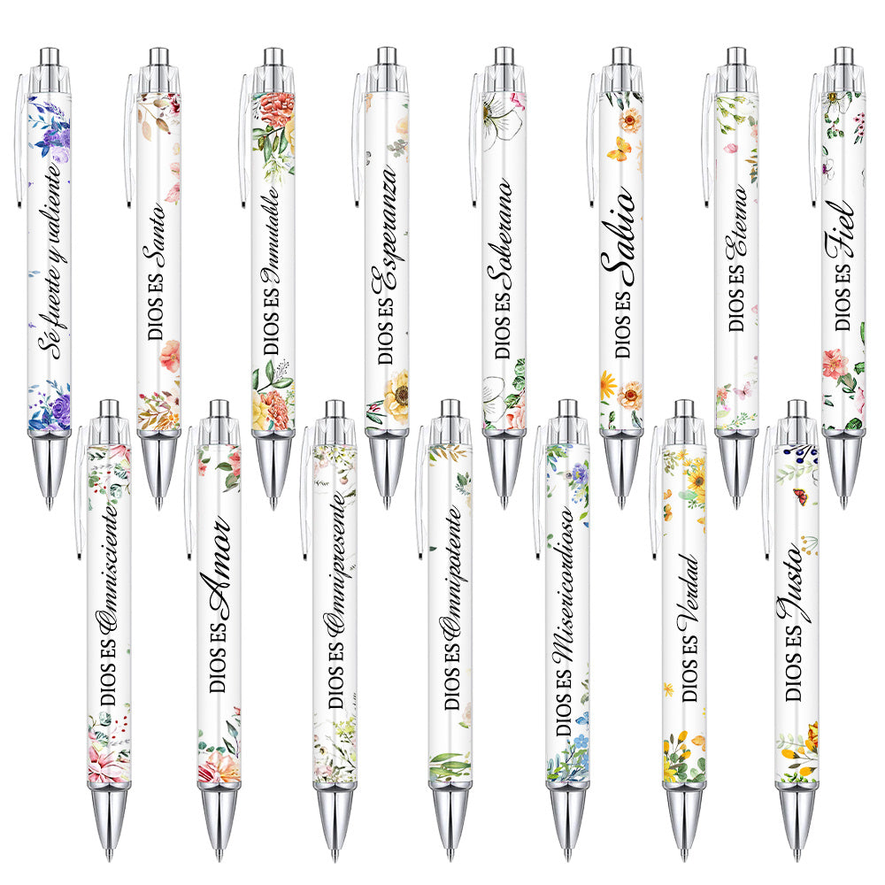 15pcs Spanish Christian Pens Regalos Cristianos En Español Bible Verse Ballpoint Pens with Inspirational Quote Spanish Christian Gifts for Religious Church Office