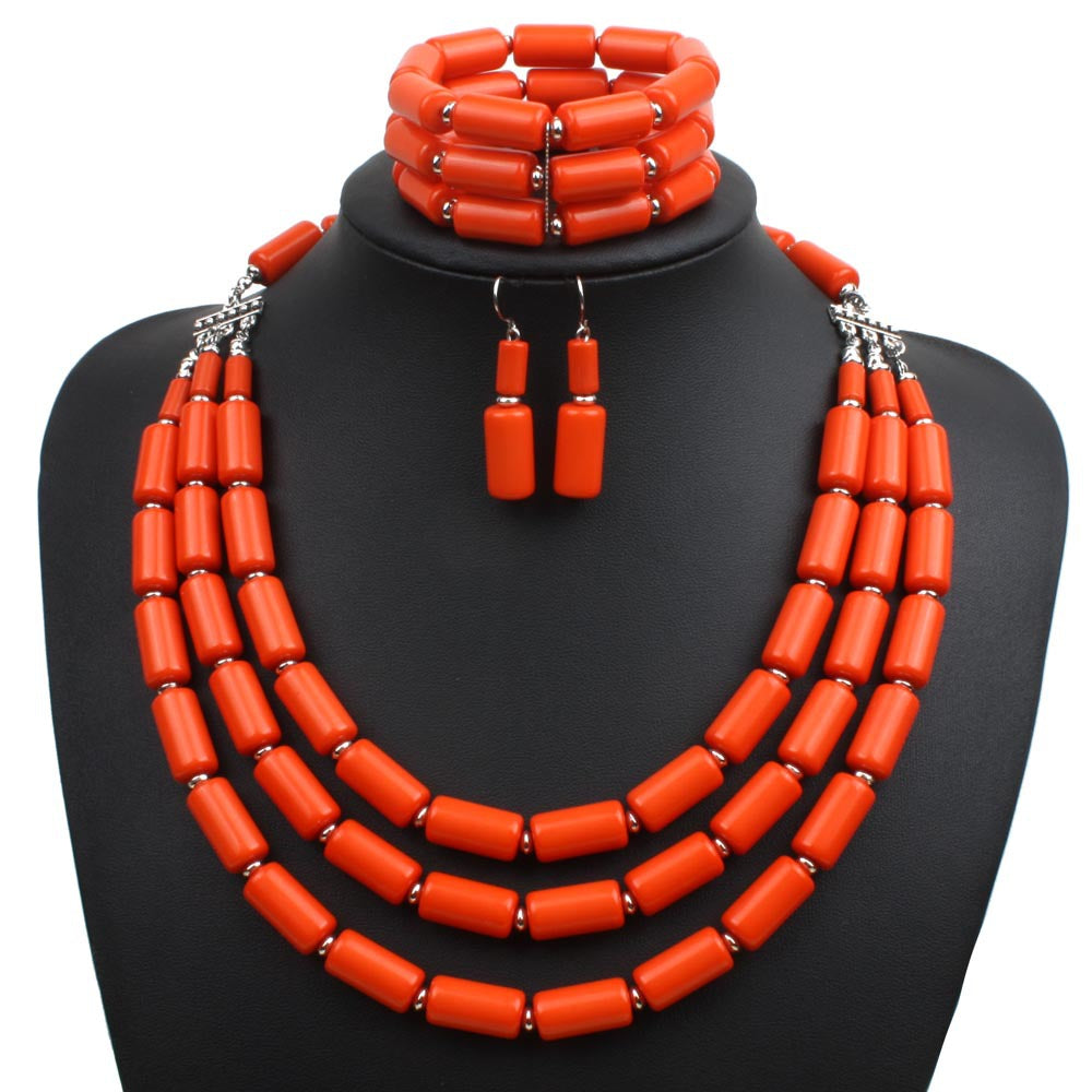 Wholesale Beaded Three-piece Multi-layer Necklace Set Bead Necklaces ACC-NE-Tengc001