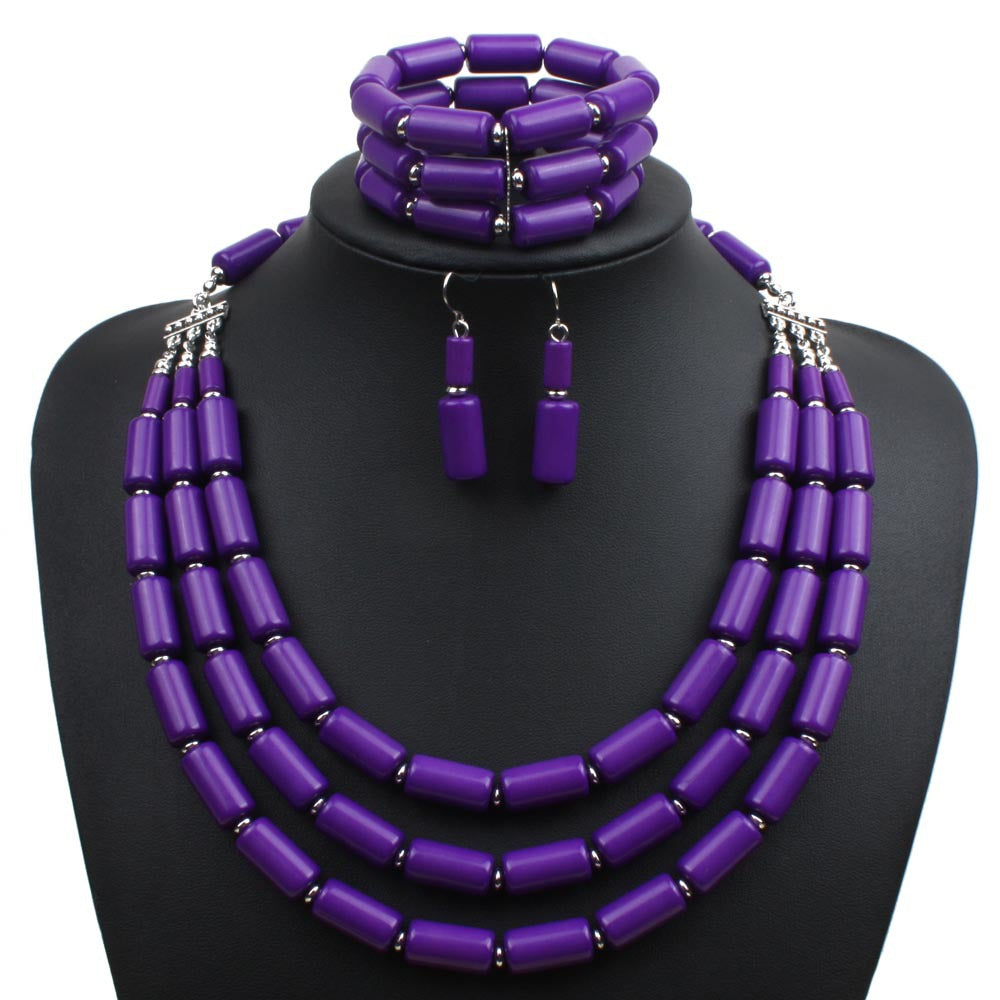 Wholesale Beaded Three-piece Multi-layer Necklace Set Bead Necklaces ACC-NE-Tengc001