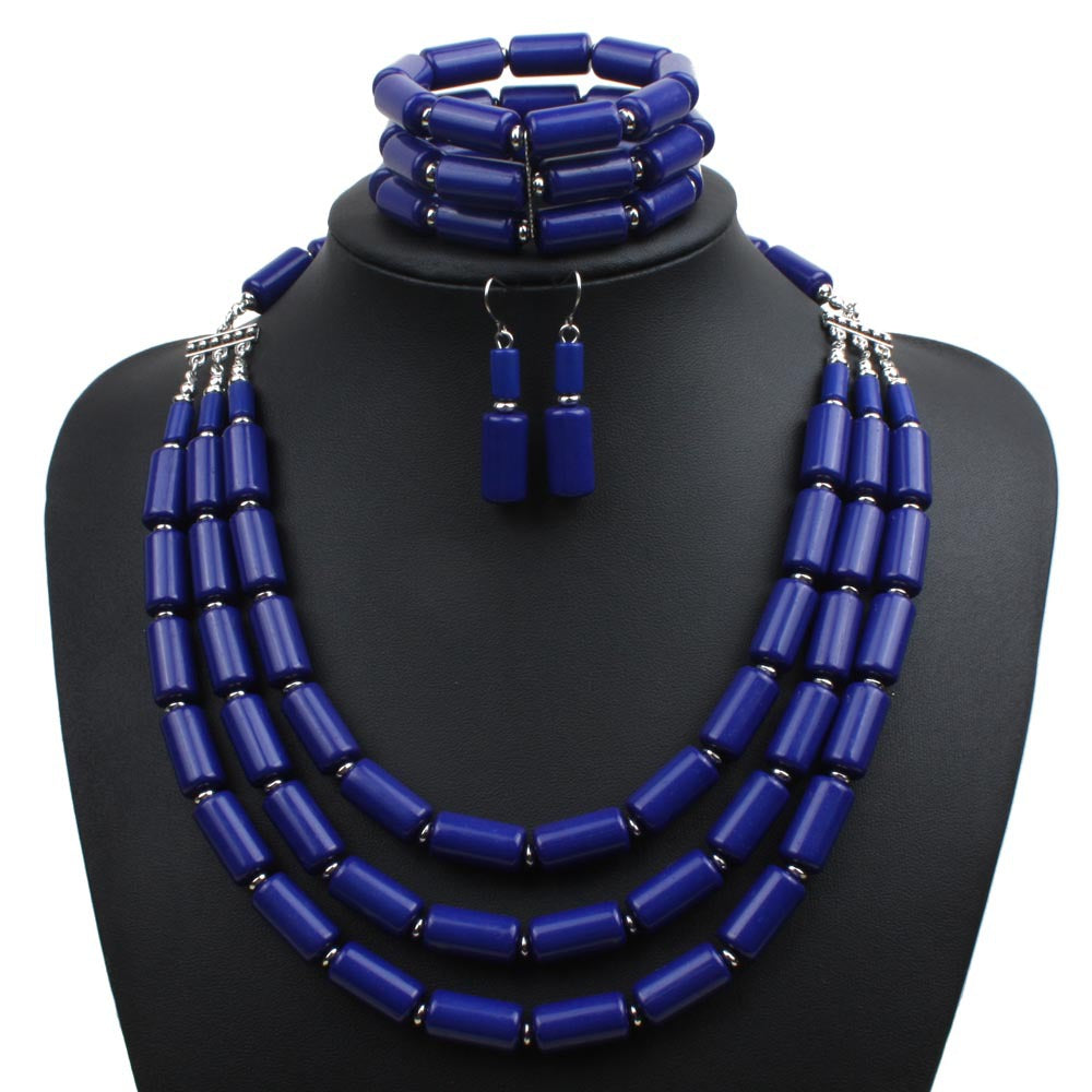 Wholesale Beaded Three-piece Multi-layer Necklace Set Bead Necklaces ACC-NE-Tengc001