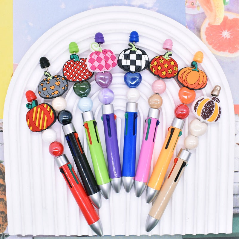 Wholesale Random 100pc Halloween Pumpkin Series PVC Soft Focal Beads DIY Bead Pen Accessories  ACC-BDS-RYY016
