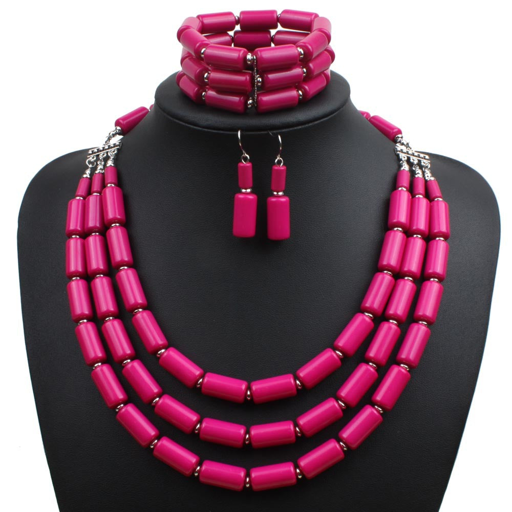 Wholesale Beaded Three-piece Multi-layer Necklace Set Bead Necklaces ACC-NE-Tengc001