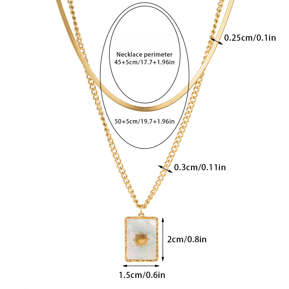 Wholesale Titanium Steel Necklace Shell Necklace Multi-layered Sweater Necklace ACC-NE-Jind003