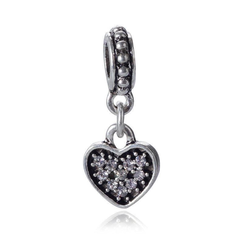 Wholesale 5PCS DIY Retro Heart-Shaped Charms