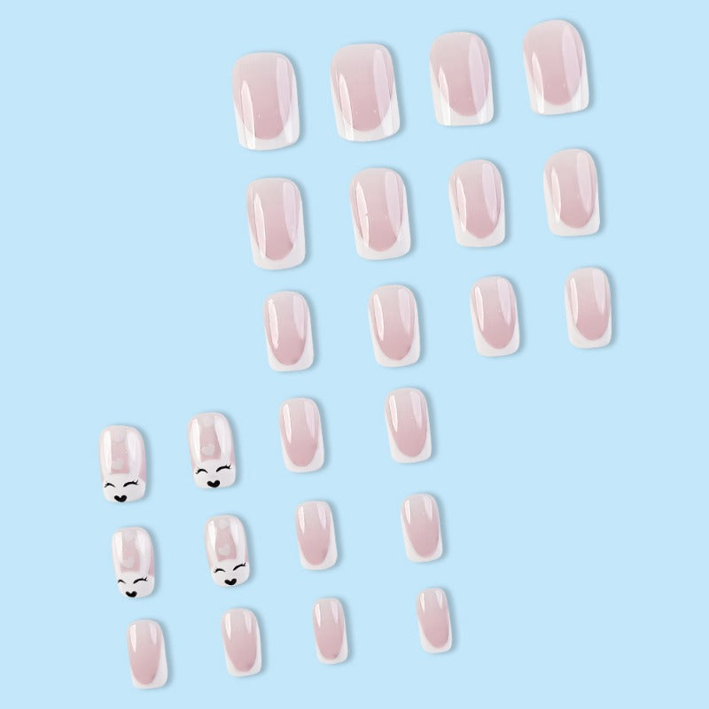 Wholesale 24 Pieces/box Easter Cartoon Cute Rabbit Nails Kits Nail Stickers ACC-NS-QXJ016