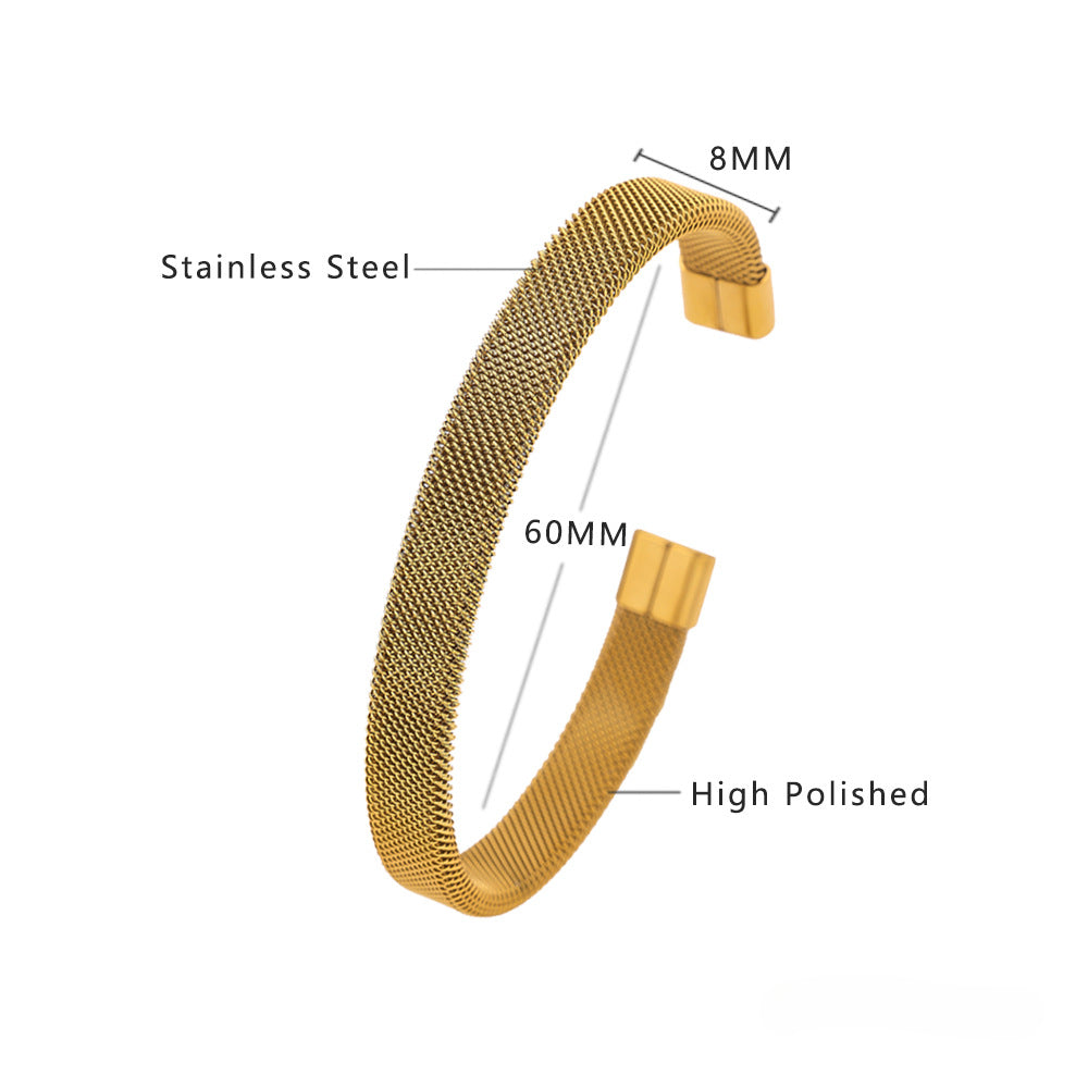 Wholesale C-shaped Irregular Titanium Steel Bracelet ACC-BT-Feif006
