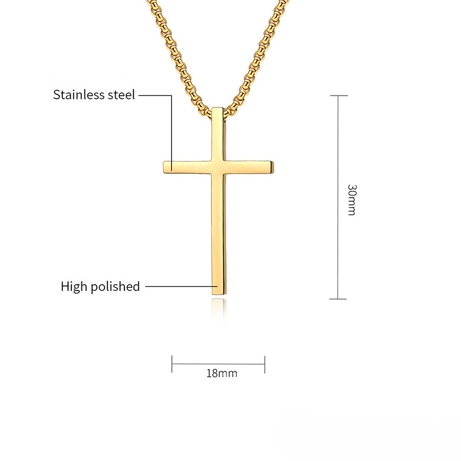 Wholesale Stainless Steel Necklace Polished Cross Necklaces ACC-NE-ZhuJi002