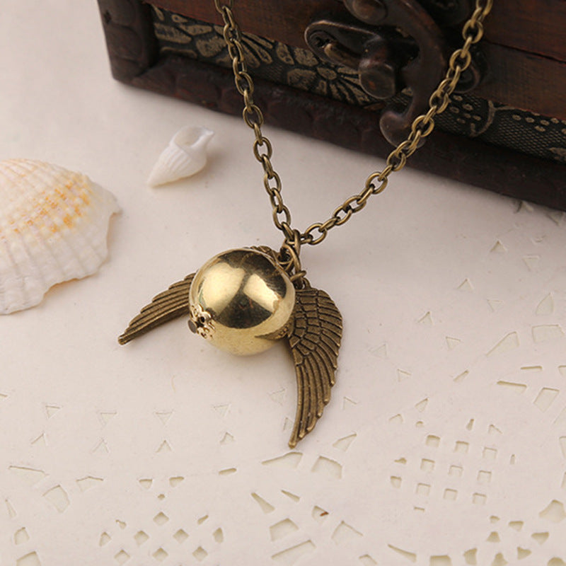 Wholesale rgold snitch gold necklace
