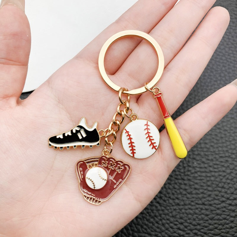 Wholesale Sports Style Oil Drop Baseball Shoes Gloves Keychain ACC-KC-Luneng002