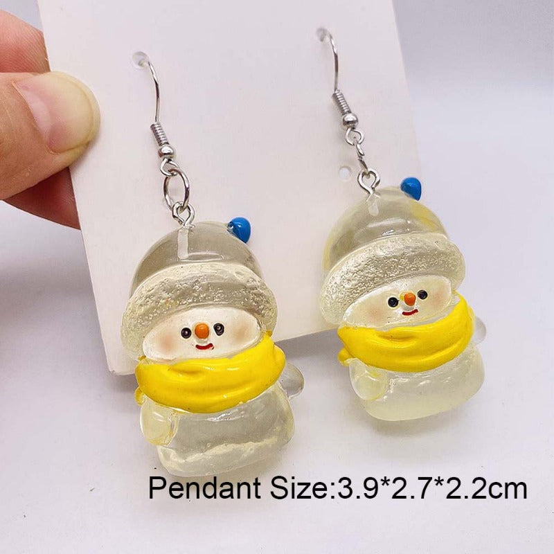 Wholesale Christmas Earrings 3D Christmas Tree Snowman Resin Earrings ACC-ES-ChenY104