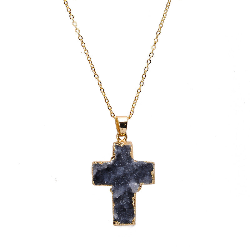 Wholesale Cross Natural Stone Necklace ACC-NE-ZhuangZ003