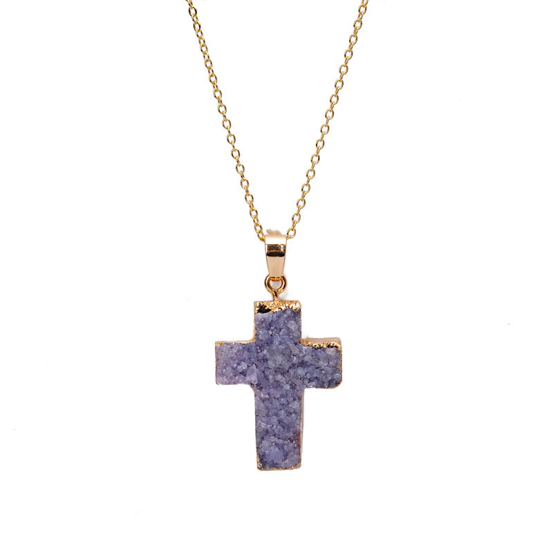 Wholesale Cross Natural Stone Necklace ACC-NE-ZhuangZ003