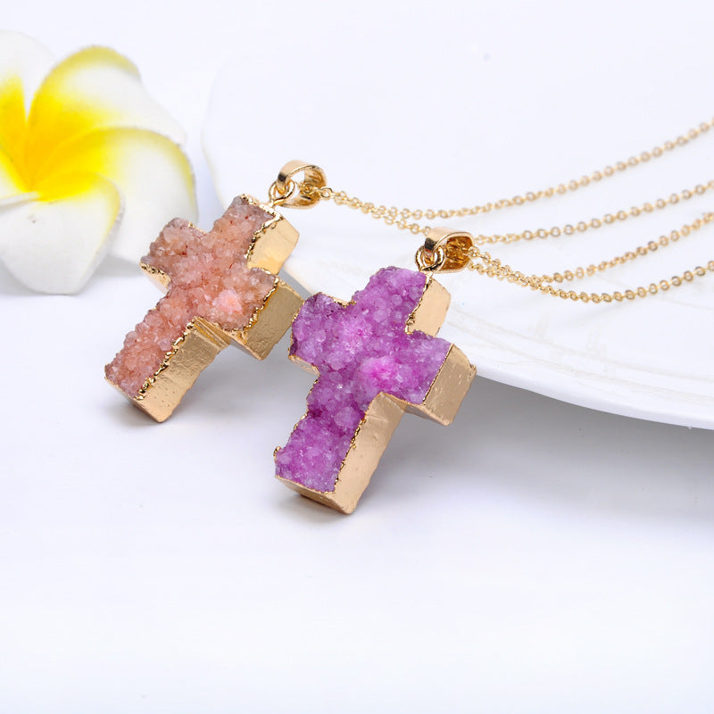 Wholesale Cross Natural Stone Necklace ACC-NE-ZhuangZ003