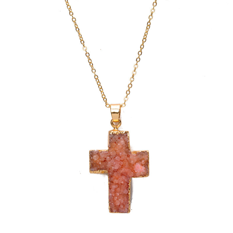 Wholesale Cross Natural Stone Necklace ACC-NE-ZhuangZ003