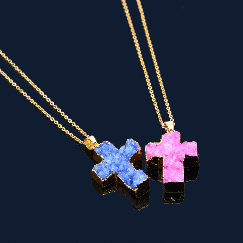 Wholesale Cross Natural Stone Necklace ACC-NE-ZhuangZ003