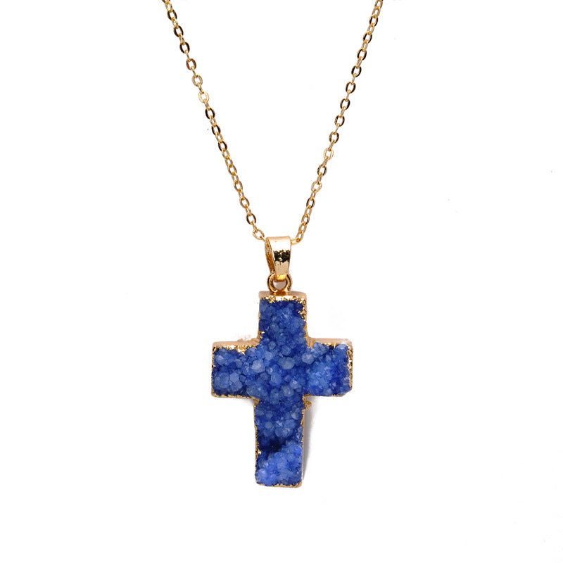 Wholesale Cross Natural Stone Necklace ACC-NE-ZhuangZ003