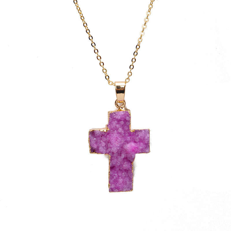 Wholesale Cross Natural Stone Necklace ACC-NE-ZhuangZ003