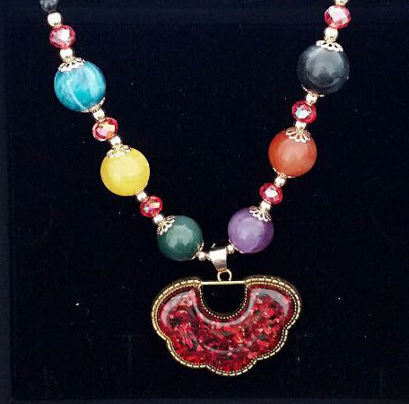 Wholesale Retro  Bohemian style glass long necklace