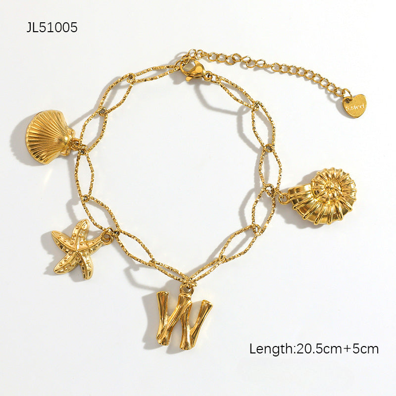 Wholesale Stainless Steel 18K Gold Plated Anklets ACC-AS-YuHui003