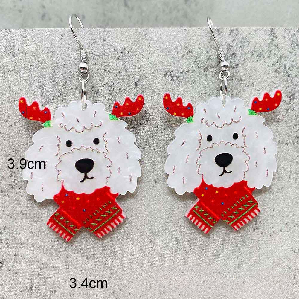 Wholesale Christmas Creative Puppy Elk Acrylic Earrings ACC-ES-ChenY084