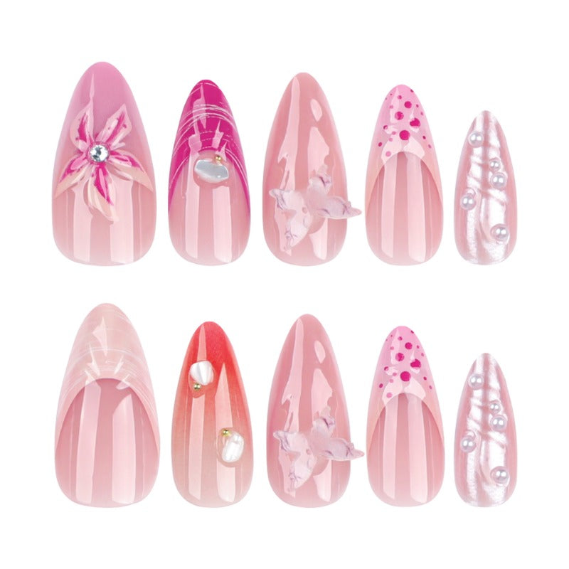Wholesale 24 Pieces/box 3D Flower Butterfly Nails Kits Nail Stickers ACC-NS-LeFan257